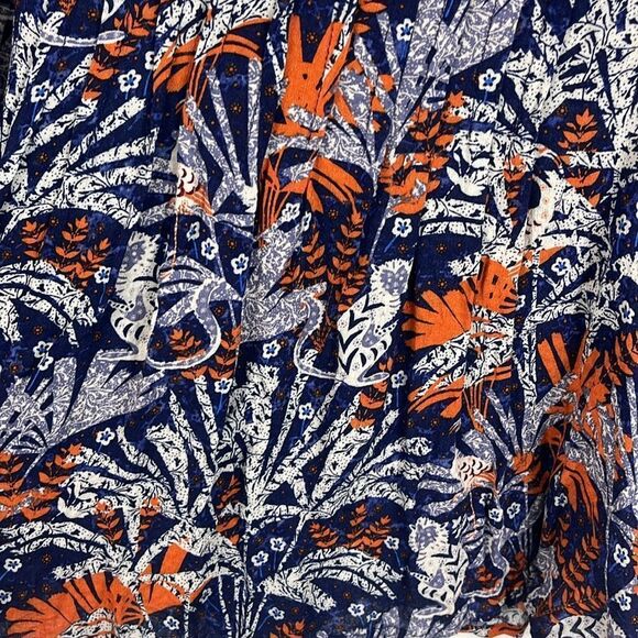 Anthropologie Maeve Cathy pleated v-neck jungle bird print blouse - Picture 4 of 7